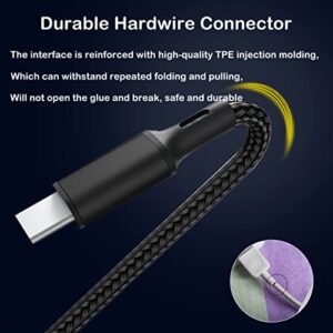 GELRHONR USB C Splitter Cable,USB C Male to 3 Type-C Male Charge Cable,3 in 1 Nylon Braided Charging Cord with 3x0.2m Cable, 5A Fast Charge,Compatible with Mobile/Android and More （0.65 FT-0.2M）