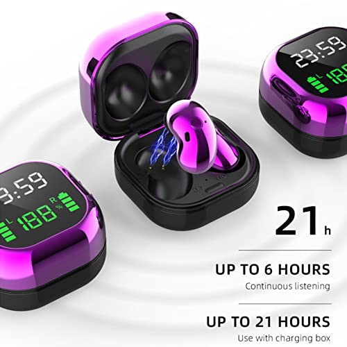 areclern Wireless Headset Bluetooth-compatible5.1 HiFi Sports in-Ear Earphone Non-Delayed for Calling Purple