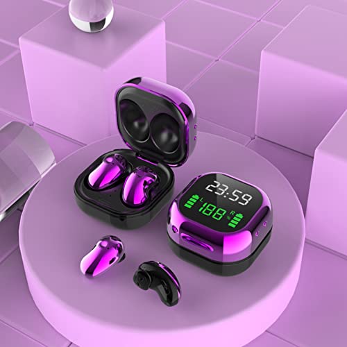 areclern Wireless Headset Bluetooth-compatible5.1 HiFi Sports in-Ear Earphone Non-Delayed for Calling Purple