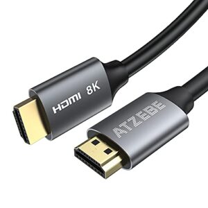 atzebe hdmi 2.1 cable, 8k hdmi cable 3ft, support high speed 48gbps, 8k@60hz 7680p, dynamic hdr, 4:4:4, earc, ethernet, hdcp 2.3 compatible with uhd tv, blu-ray, ps4/3, xbox one