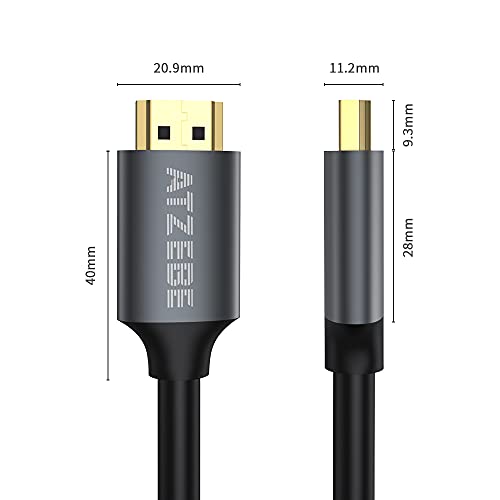 ATZEBE HDMI 2.1 Cable, 8K HDMI Cable 3ft, Support High Speed 48Gbps, 8K@60Hz 7680P, Dynamic HDR, 4:4:4, eARC, Ethernet, HDCP 2.3 Compatible with UHD TV, Blu-ray, PS4/3, Xbox One