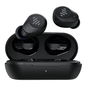 iluv tb200 black true wireless earbuds cordless in-ear bluetooth 5.0 with hands-free call microphone, ipx6 waterproof protection, high-fidelity sound; includes compact charging case & 4 ear tips