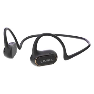 LIVALL LTS21 - Open-Ear Headphones - Air Conduction Detachable Wireless Sport Earphones for Workouts and Running Built-in Mic for Music, Phone Call, Lightweight Safer and Comfort - Midnight Black