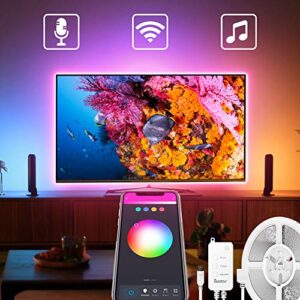 avatar controls tv led backlights, 9.8ft smart led lights for behind tv with music sync 16 million colors changing rgb strip lights works with alexa google home for 40-60 inch tvs, wifi app control