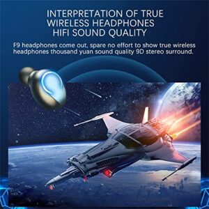 pstuiky Bluetooth Earphone 5.0 Wireless Headset Hd Call Waterproof Deep Bass Earbuds 9D Noise Reduction Technology Headphone Working Sport Earphones with Charging Case