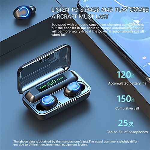 pstuiky Bluetooth Earphone 5.0 Wireless Headset Hd Call Waterproof Deep Bass Earbuds 9D Noise Reduction Technology Headphone Working Sport Earphones with Charging Case