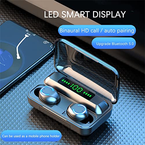 pstuiky Bluetooth Earphone 5.0 Wireless Headset Hd Call Waterproof Deep Bass Earbuds 9D Noise Reduction Technology Headphone Working Sport Earphones with Charging Case