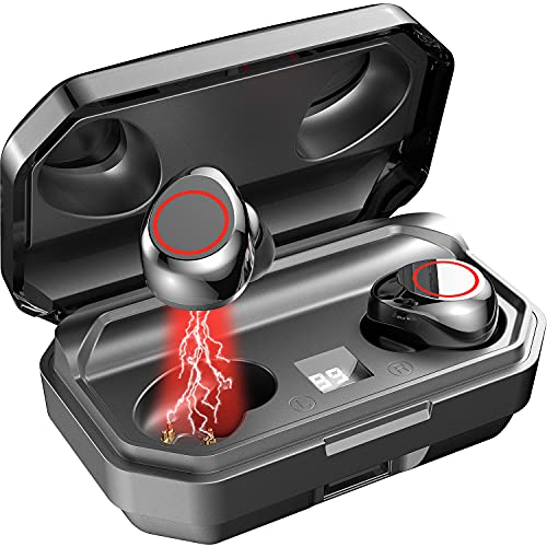 Picun Earbuds Wireless in Ear 100 Hrs Playtime Bluetooth 5.0 Earphones with Charging Case HiFi Stereo, IPX7 Waterproof Headphones, Touch Control LED Display Earbuds for Workout Sport Home