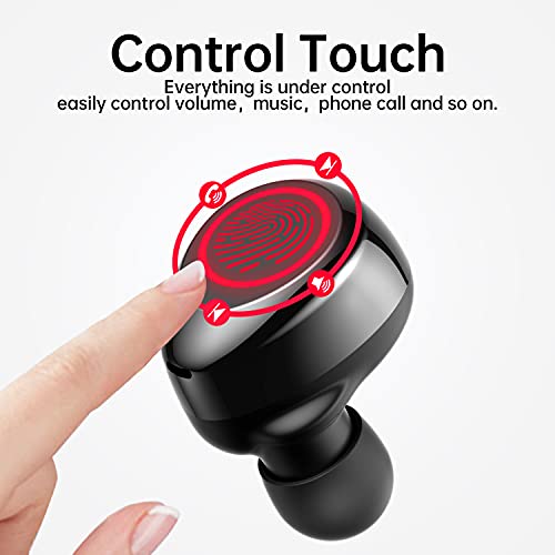 Picun Earbuds Wireless in Ear 100 Hrs Playtime Bluetooth 5.0 Earphones with Charging Case HiFi Stereo, IPX7 Waterproof Headphones, Touch Control LED Display Earbuds for Workout Sport Home