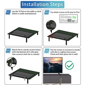 Base Stand fit for TCL Roku 32in 40in 43in 49in 50in 55in Smart TV for 32S305 32S3800 32S4610R 32S3850 32S3850A 40S325 40FD2700 40FS3800 50S423 TV Stand Base with Screws and Instruction