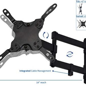 VIVO TV Wall Mount for 13 to 42 inch LCD LED Plasma Screens, Fully Articulating VESA Stand Bracket, MOUNT-VW01