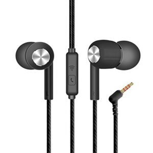 gaweb earphones, s32 universal 3.5mm l-shaped wired earbud for phone – black