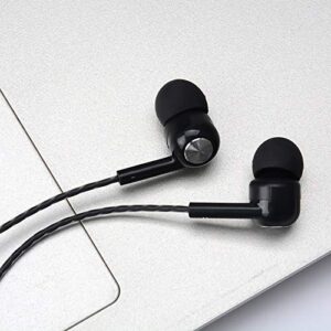 Gaweb Earphones, S32 Universal 3.5mm L-Shaped Wired Earbud for Phone - Black