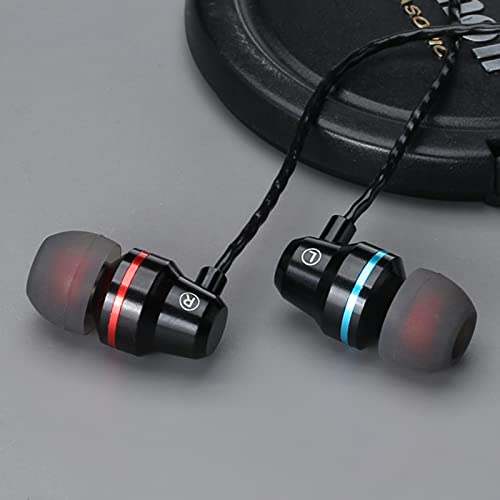 Washranp YT1 Wired Earbuds in-Ear Heavy Bass Metal Type-c Wire Control Music Earphones for Gaming Sport iOS Android Smartphone Black