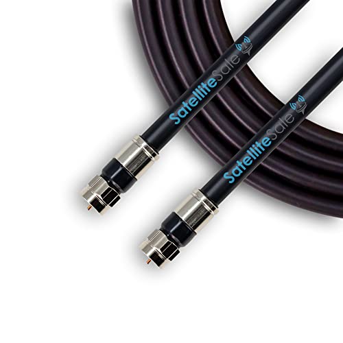 SatelliteSale Digital 75Ohm RG-6/U Coaxial Cable with F-Type Connector Indoor/Outdoor Universal Wire Black Cord 100 feet