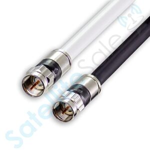 SatelliteSale Digital 75Ohm RG-6/U Coaxial Cable with F-Type Connector Indoor/Outdoor Universal Wire Black Cord 100 feet
