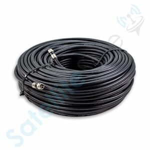 SatelliteSale Digital 75Ohm RG-6/U Coaxial Cable with F-Type Connector Indoor/Outdoor Universal Wire Black Cord 100 feet