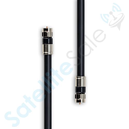 SatelliteSale Digital 75Ohm RG-6/U Coaxial Cable with F-Type Connector Indoor/Outdoor Universal Wire Black Cord 100 feet