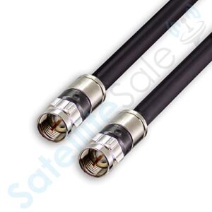 SatelliteSale Digital 75Ohm RG-6/U Coaxial Cable with F-Type Connector Indoor/Outdoor Universal Wire Black Cord 100 feet