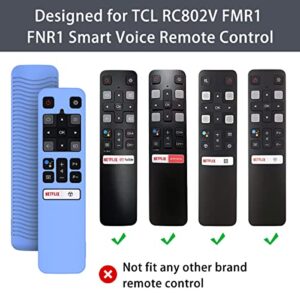 [2 Pack] WQNIDE Case for TCL RC802V FMR1 FNR1 Smart Voice Remote Control, Silicone Protective Cover Shockproof Anti Slip Anti-Lost Glowing(Glowgreen and Glowblue)