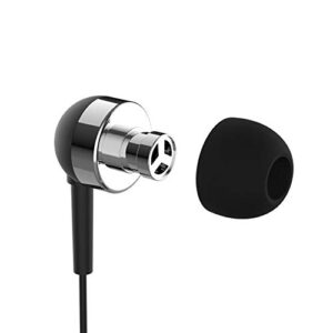 hudiemm0b wired earphone, universal 3.5mm plug in-ear noise canceling hifi wired earphone sports headset black