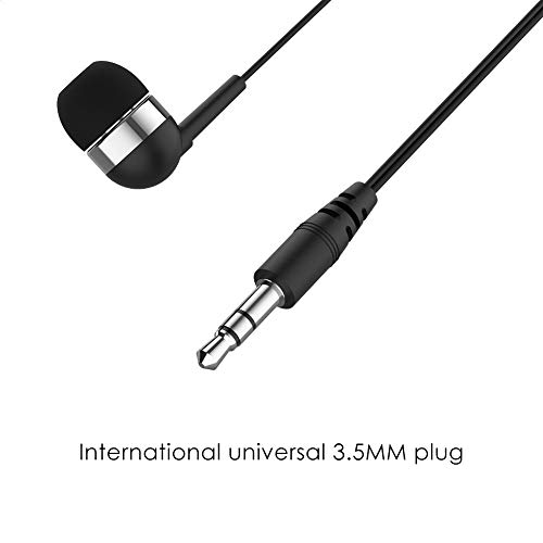 hudiemm0B Wired Earphone, Universal 3.5mm Plug in-Ear Noise Canceling HiFi Wired Earphone Sports Headset Black