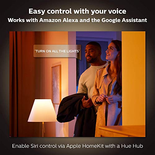 Philips Hue White and Color Ambiance B39 E12 Candle with Bluetooth, Hue Hub Compatible- 4 Pack (556968-4)