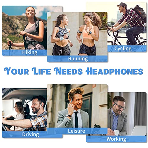 Bluetooth Headphones Wireless Earbuds Waterproof Over Ear Earhooks Bluetooth 5.3 Running Earphones with Wireless Charging Case Digital LED Display Built-in Mic Headset for Sport Running Workout Gym