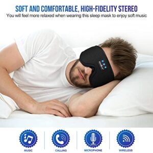 MUSICOZY Sleep Headphones 3D Bluetooth Sleep Mask, Wireless Sleeping Headphones Music Earbuds Eye Mask for Side Sleepers Men Women Ultra Thin Speakers Cool Gadgets Birthday Unique Gifts, Pack of 2