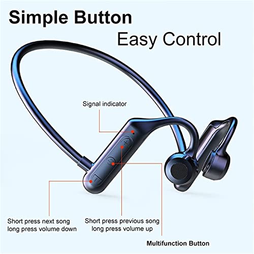 Open Bone Conduction Headphones Wireless Bluetooth 5.3 Headphones Waterproof Sports Noise Cancelling Headphones with Microphone Lb5302 (Black, One Size)