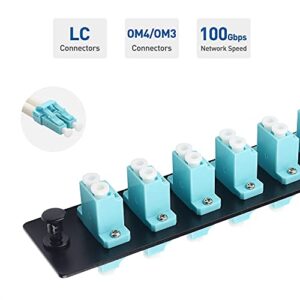 Cable Matters 12 Fibers OM4/OM3 Multimode Patch Panel with 6 x LC UPC Duplex Fiber Optic Adapters - LGX Compatible