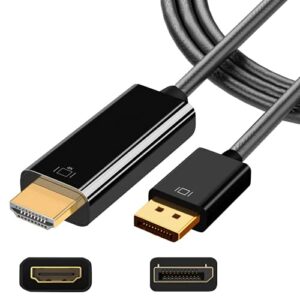 klangdorf DisplayPort to HDMI Cable 6ft 4k DP Display Port on Laptop or Computer to Mirror/Extended Screen TV Projector