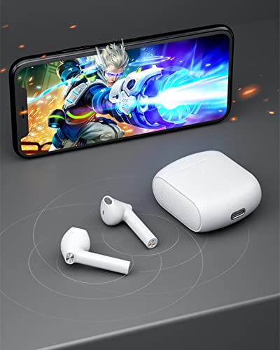 Wireless Earbuds, Bluetooth Earphones, Air Buds Pods Ear Buds with HiFi Stereo Sound 13mm Dynamic Driver Clear Call, IPX6 Waterproof Wireless Headphones, 24 Hrs Compatible for iPhone Android, White