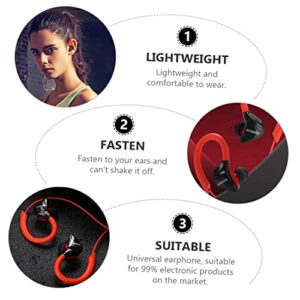 KOMBIUDA 1 Pair Sports Office Over Headphone Type Control with Phone Red Neck in Earphones Stereo Head Bass Cell Earphone Wired Headphones Earbuds Home Exercise Wrap Soft