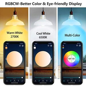 BERENNIS Smart WiFi Light Bulbs, Color Changing LED Lights, Work with Alexa Echo, Google Home, Siri and IFTTT, No Hub Required A19 RGBCW 7W (60w Equivalent) 3 Pack