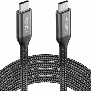 10ft usb c to usb c cable,100w/5a,type c fast charging,pd charger cord for macbook air/pro,imac,ipro pro/air,samsung galaxy note 20 10 s20,oneplus 8t,google pixel 5/4a/4/3 xl,switch,asus dell laptop