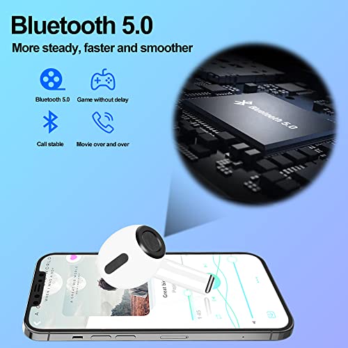 ZZ Wireless Earbuds, Noise Cancelling Bluetooth Headphones, 35H Playtime, Waterproof, in Ear Built in Mic Headset with Type-C Charging Case, Stereo Headphones for Sport, Home, Office