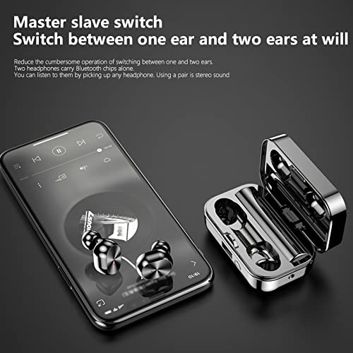 LADIGASU LED Digital Display Bluetooth Headset Intelligent Touch Operation Mini Bluetooth 5.2 Binaural in-Ear Sports Waterproof Noise Cancellation Wireless Earbuds