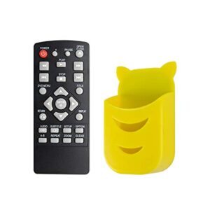 replacement remote control for lg dp132 dp132nu dvd player remote control for all lg dvd player with remote control holder, universal remote for lg cov31736202 dvd remote with remote holder (yellow)