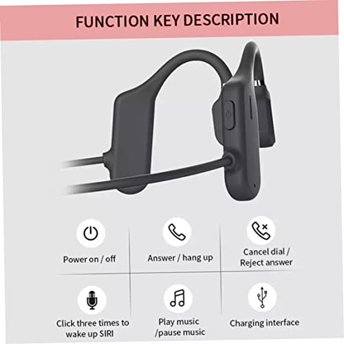 Domccy Bone Conduction Headphones, Wireless Earphones,Sports Open Ear Headphones,Waterproof Lightweight Black,Earphone