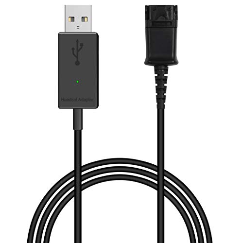 VoiceJoy Office Headset Quick Disconnect QD Cable to USB Plug Adapter for Plantronics QD Connector to Any Computer Laptop