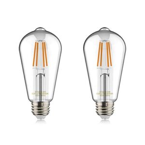 helloify edison st19(st64) wifi led smart bulb, filament vintage style, tunable white changing, work with alexa google home (no hub), e26, 2700k-6500k, 2pack, daylight white,8 watt