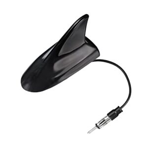 eightwood shark fin car fm radio antenna, universal roof mount antennae replacement for vehicle car truck stereo receiver head unit hd radio, drilling required