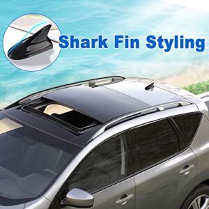 Eightwood Shark Fin Car FM Radio Antenna, Universal Roof Mount Antennae Replacement for Vehicle Car Truck Stereo Receiver Head Unit HD Radio, Drilling Required