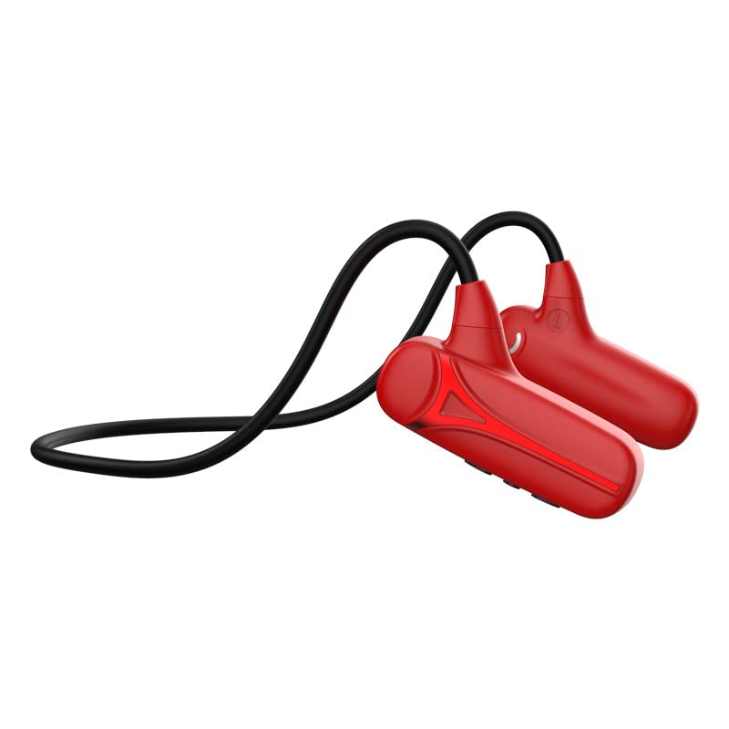 Air Bone Conduction Bluetooth Headphones Ultra-Long Life Wireless Hanging Ear Type Not in The Ear Sports Headphones (Red)