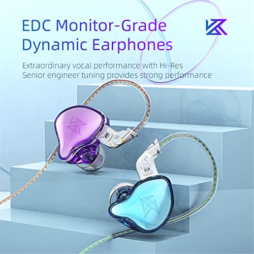 YINYOO KZ EDC Earbuds Wired in Ear Earphones Comfortable Headphones with 10mm Dynamic Driver, 3.5mm Plug Cable for Android Sports (Without mic, Color)