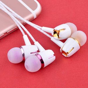 Gaweb Earphones, 1Set Earbud in-Ear Heavy Bass Built-in Microphone Fashion Wired Headset for Game - Blue