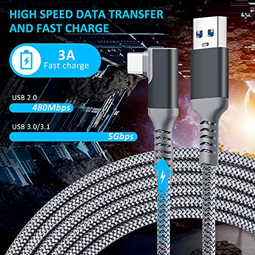 TOTU Cable for Oculus Quest 2 Link, 16FT USB 3.2 Gen 1 to Type C Link Cable Compatible with Steam Deck, High Speed Data Transfer and Fast Charging for VR Oculus Quest Headset and Gaming PC