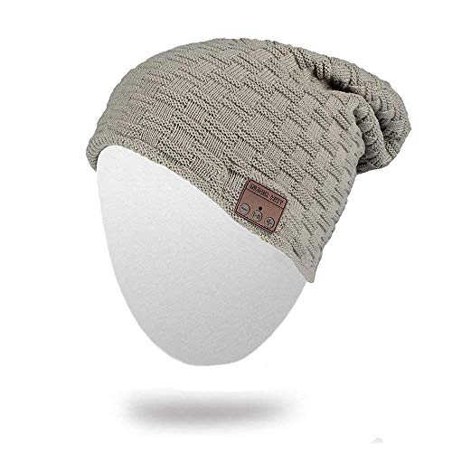 BearsFire Wireless Music Beanie Hat Headphone wiht Bluetooth Stereo Speaker Mic Hands-Free Earphones Cap Winter Warm Thick Skull Knit Music Hat Gifts for Men Women Ourdoor Sports Skiing Skating Hiking