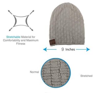 BearsFire Wireless Music Beanie Hat Headphone wiht Bluetooth Stereo Speaker Mic Hands-Free Earphones Cap Winter Warm Thick Skull Knit Music Hat Gifts for Men Women Ourdoor Sports Skiing Skating Hiking